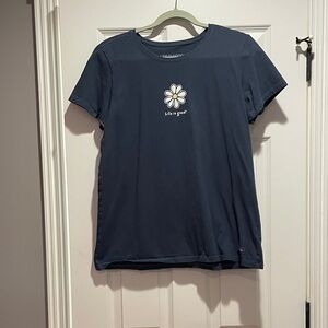 Life Is Good Navy Blue Daisy Short Sleeve Tee
